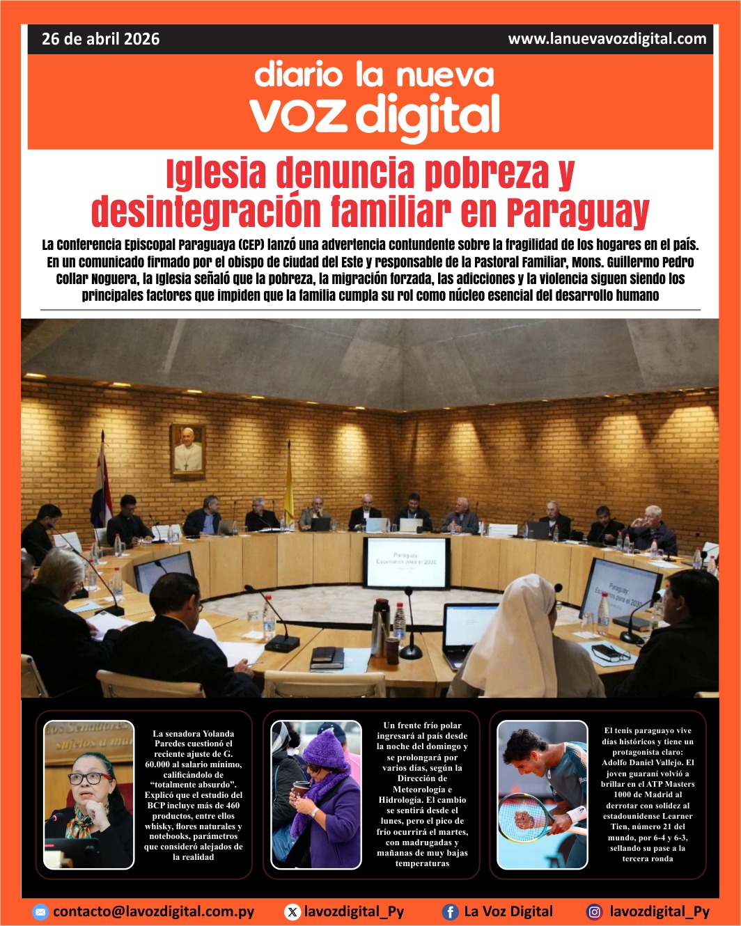 Tapa del 26 de abril del 2026