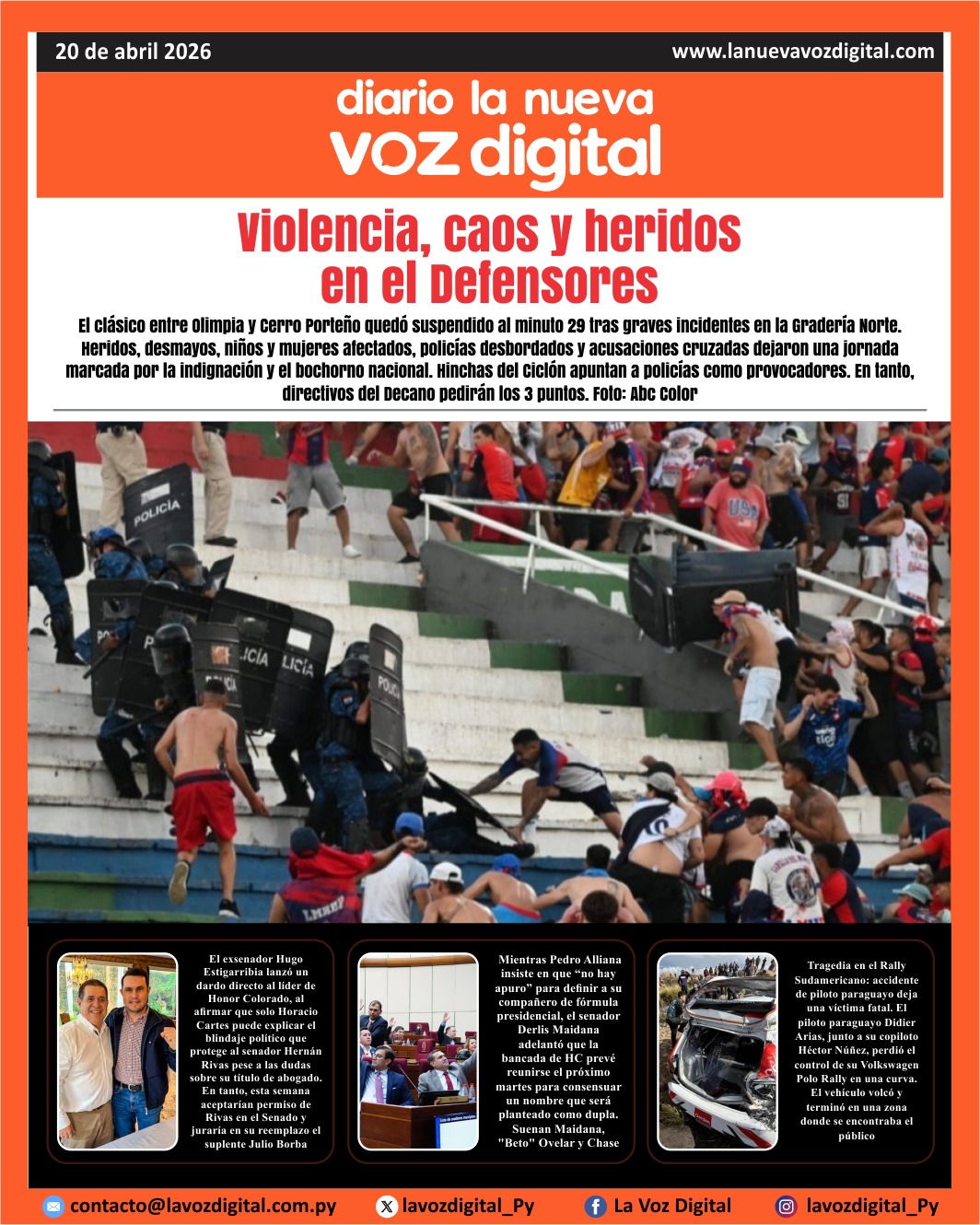 Tapa del 20 de abril del 2026