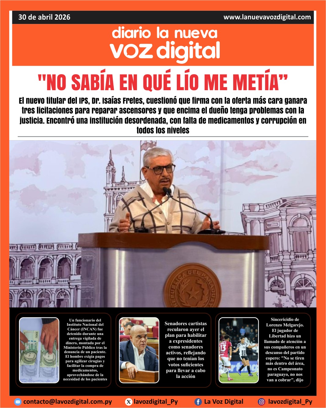 Tapa del 30 de abril del 2026