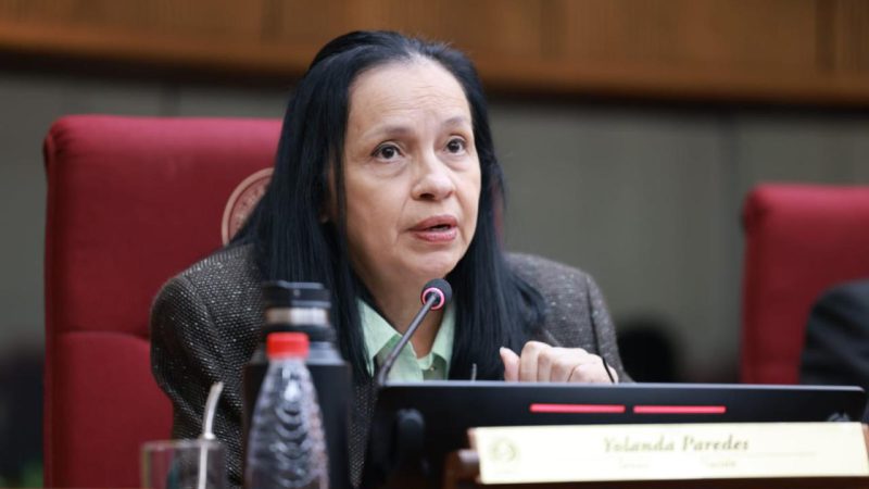 Senadora Yolanda Paredes exige pérdida de investidura para Hernán Rivas