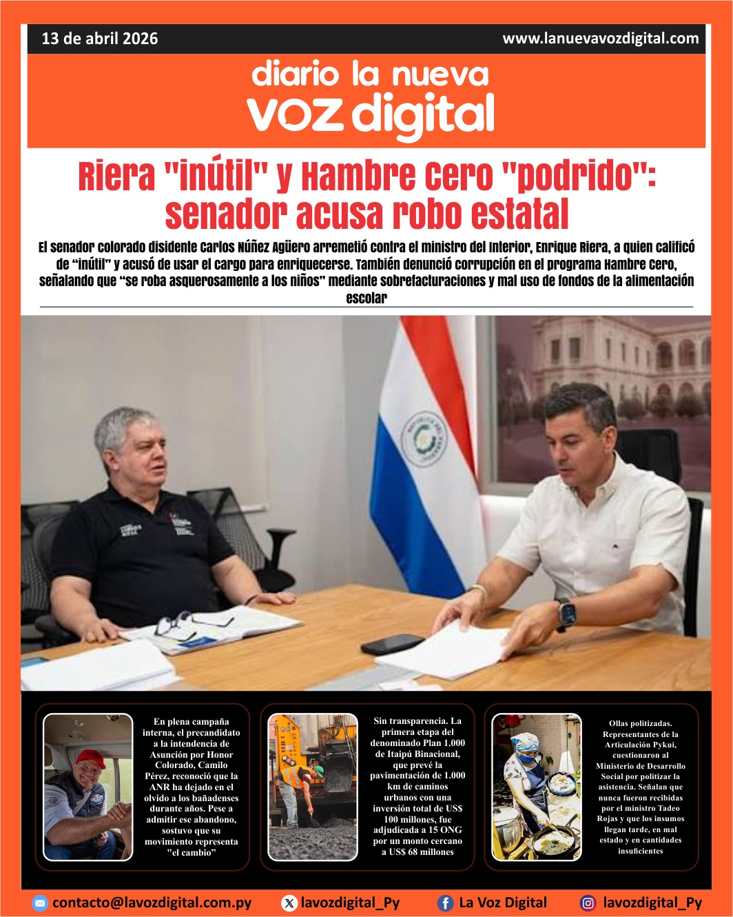 Tapa del 13 de abril del 2026