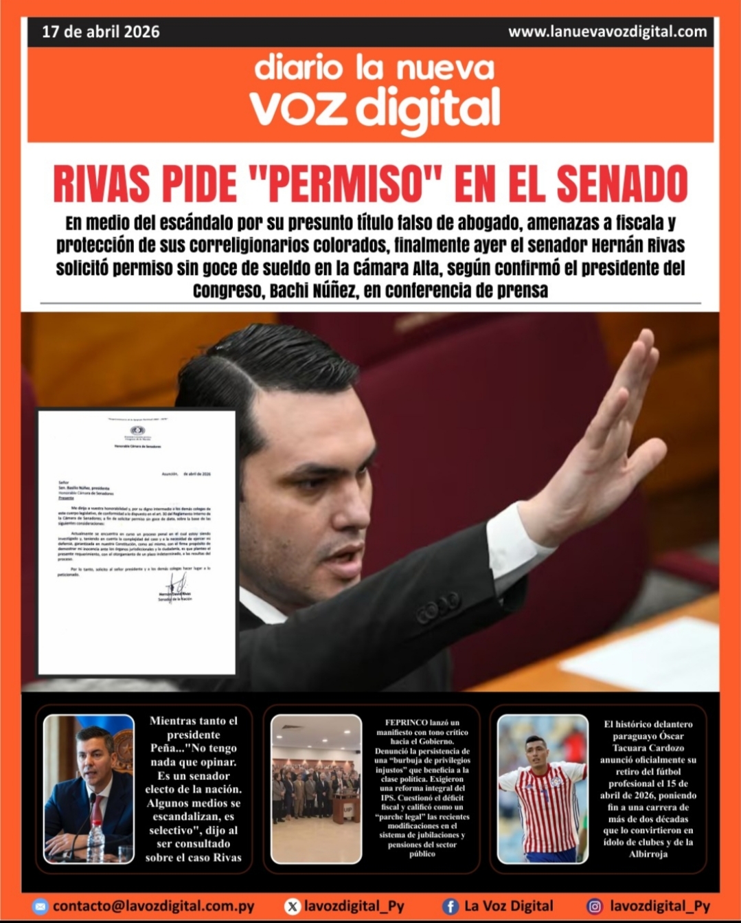 Tapa del 17 de abril del 2026