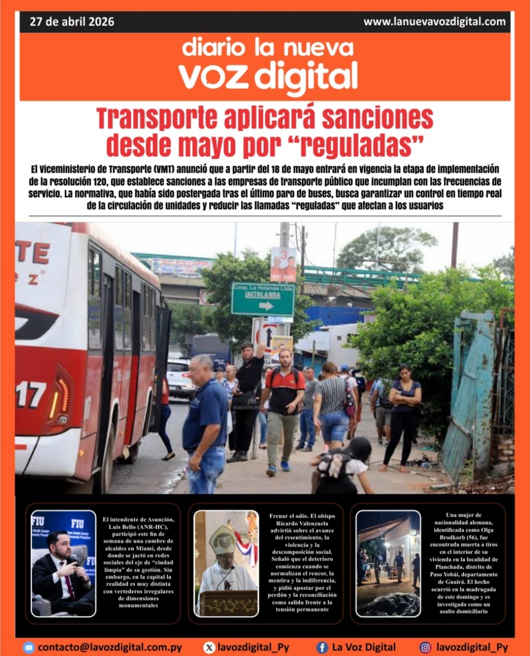Tapa del 27 de abril del 2026