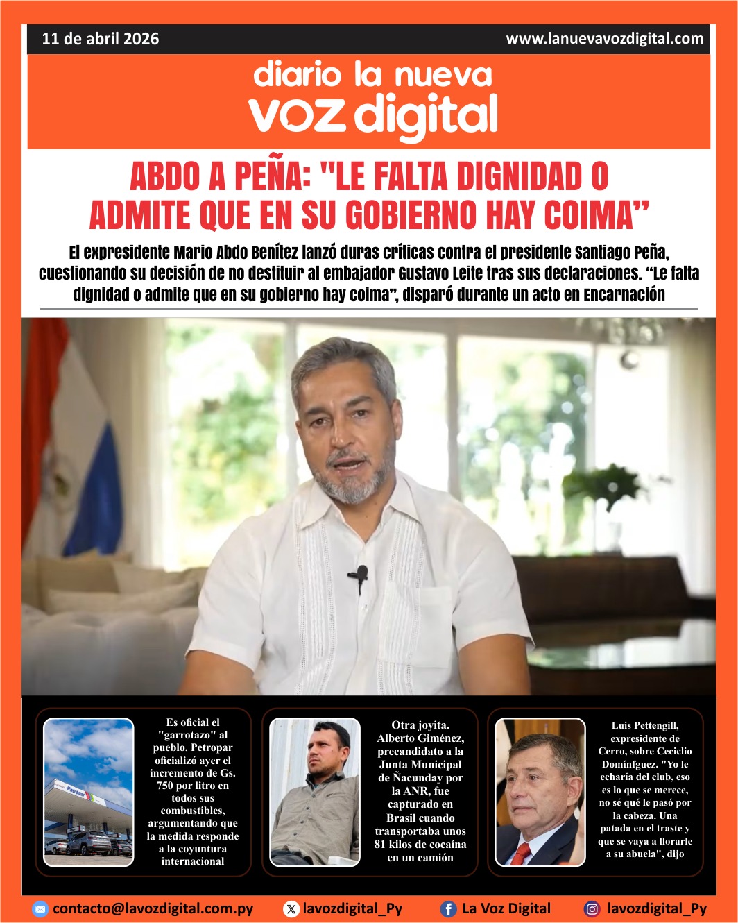 Tapa 11 de abril del 2026