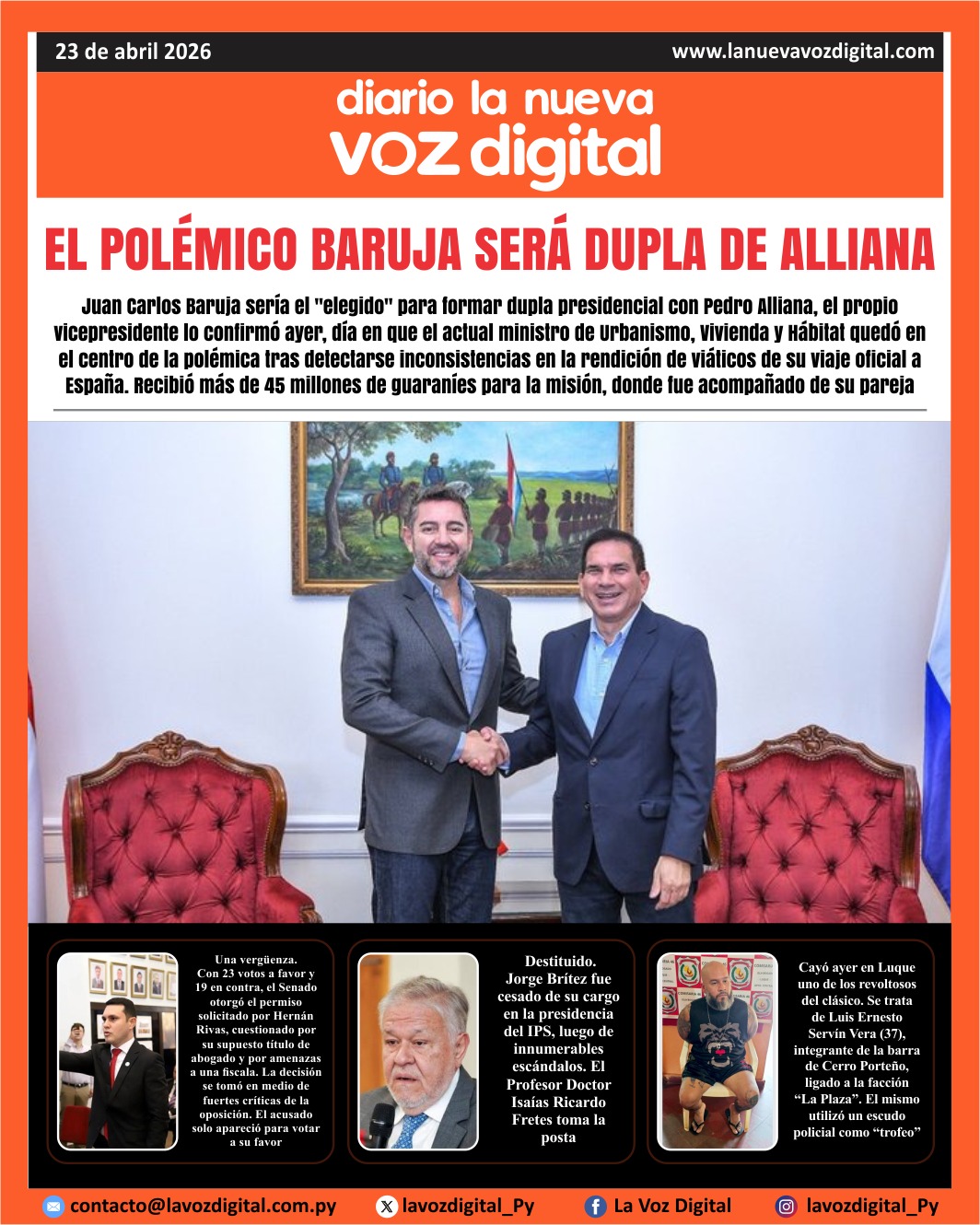 Tapa del 23 de abril del 2026