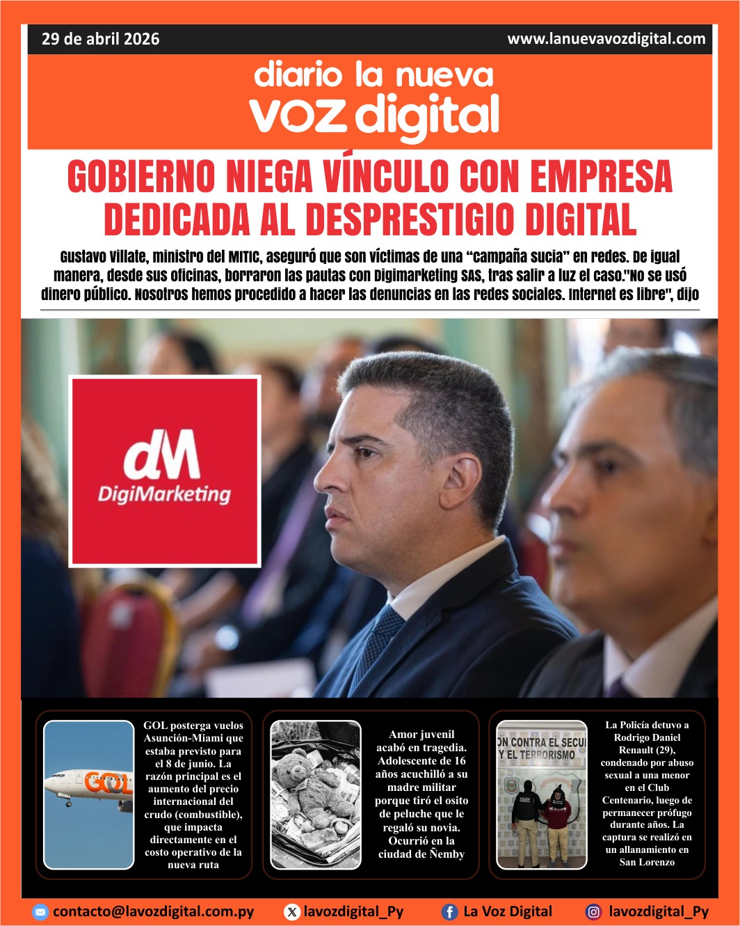Tapa del 29 de abril del 2026